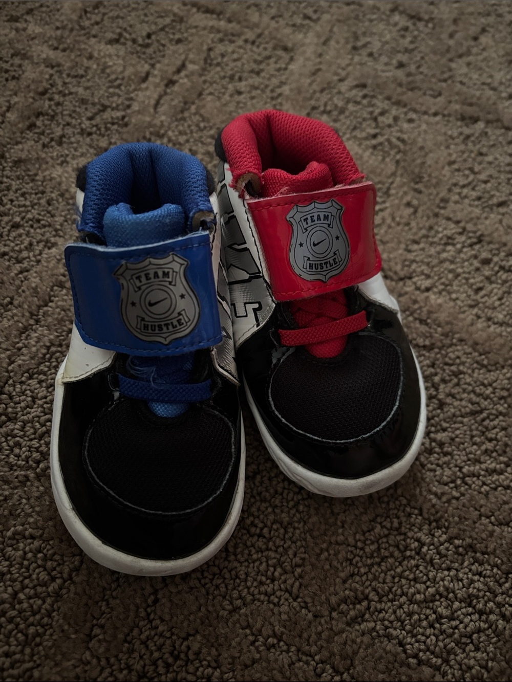 Nike Kids' Two-Tone High-Top Sneakers in Blue and Red
